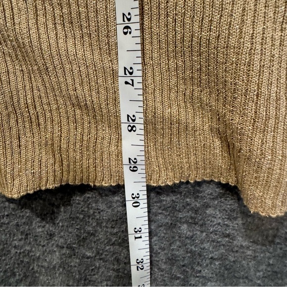 Metalic Gold Glitter formal evening holiday Batwing open knit sweater plus 4X - Picture 12 of 13